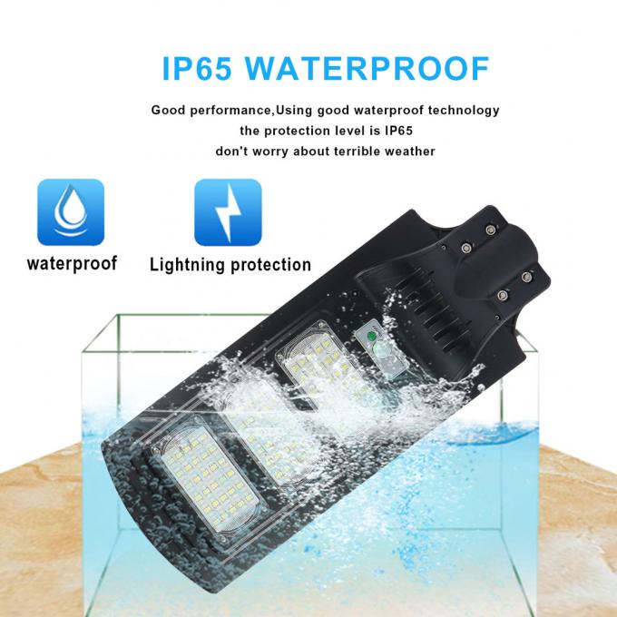 Durable Pole all in one solar panel 90*130° Beam Angle IP65 Waterproof IK10 Protection high power led solar street light 3
