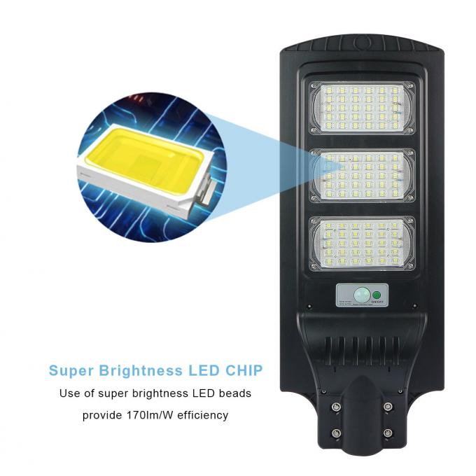 Durable Pole all in one solar panel 90*130° Beam Angle IP65 Waterproof IK10 Protection high power led solar street light 1
