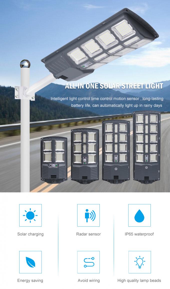 Gartenstraße Ip65 Außen Solarstraßenleuchten ABS 100w 200w 300w 400w 0