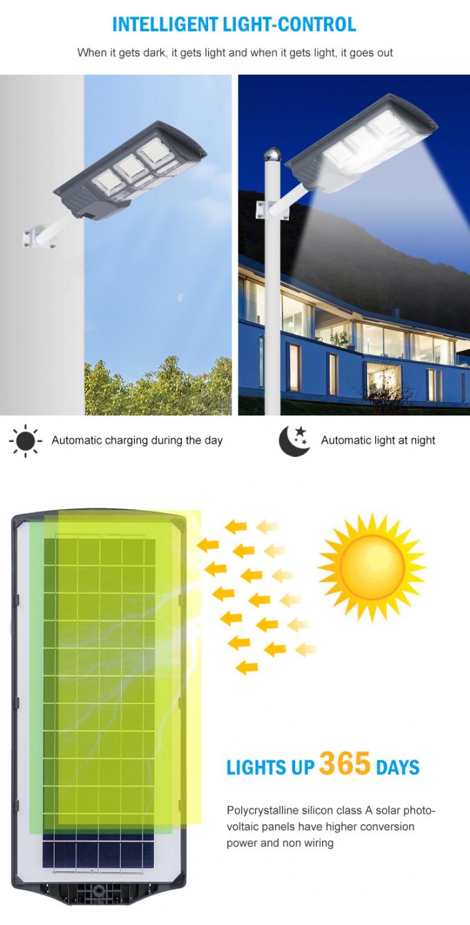 Gartenstraße Ip65 Außen Solarstraßenleuchten ABS 100w 200w 300w 400w 1
