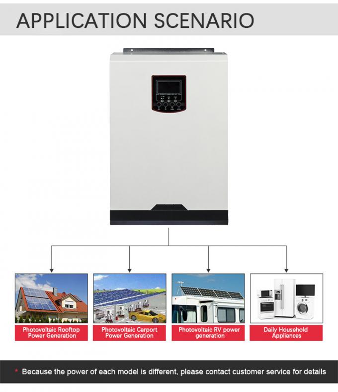 Invertisseur solaire hybride monophase contrôleur MPPT Invertisseur CA pour maison 3