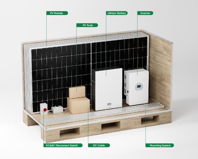 All-in-one Off-Grid-Solar-Energie-Speichersystem Hybrid-Solarzellen-System Komplett-Kit 10
