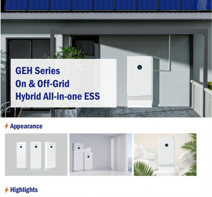 BMS ESS UPS 6kw 10kw Inversor híbrido con batería de almacenamiento de energía acumulable incorporada Todo un conjunto para el hogar 1