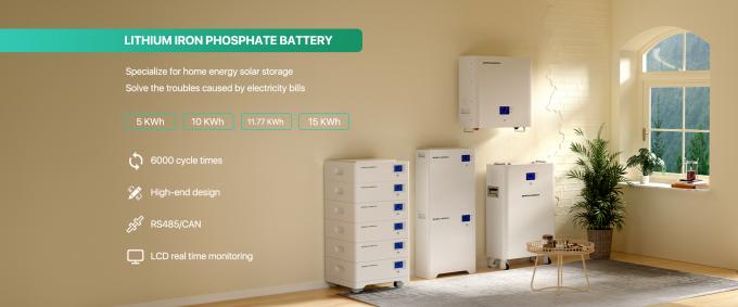 51.2V 10Kw Sistema de energía solar fuera de la red Almacenamiento de energía para el hogar 48V 200Ah 3