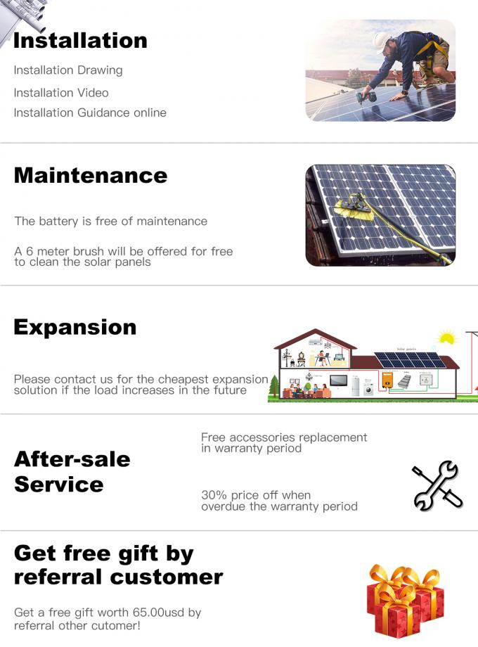 Sistema híbrido completo de almacenamiento de energía residencial fuera de la red 5kw 10kw 7