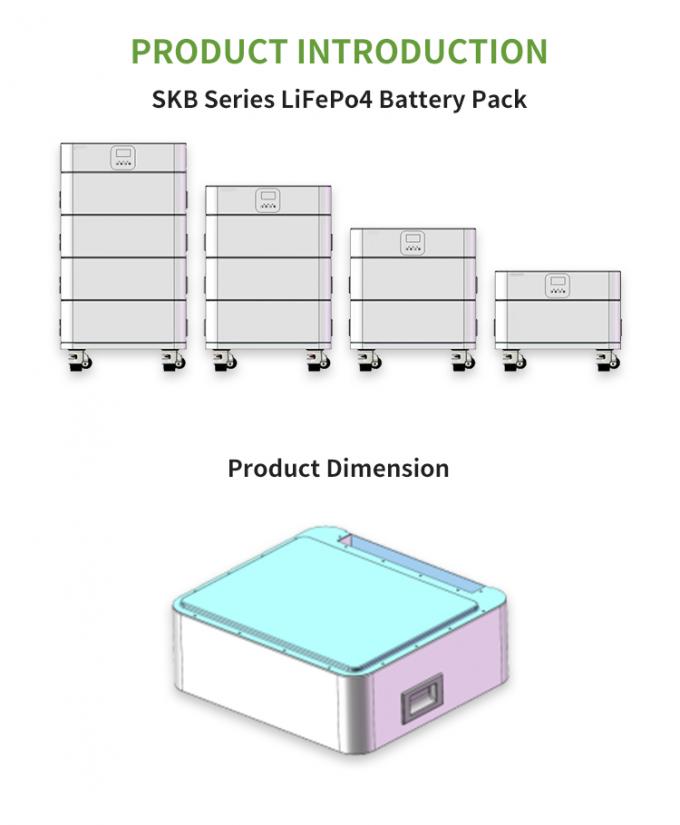 LiFePO4 Inverter Split-Phase 48V Baterai Li-Ion Baterai penyimpanan energi yang ditumpuk Baterai untuk sistem surya 1